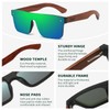 DUBERY Trendy Rimless Wood Sunglasses Polarized Flat Top Sun Glasses