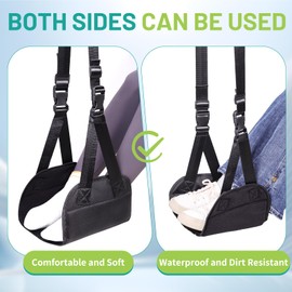Lefeke Airplane Foot Hammock, Adjustable Foot Hammock for Plane Travel with 2 Straps, Airplane Foot Rest with Support Plate, Foot Swing Airplane Travel Essentials