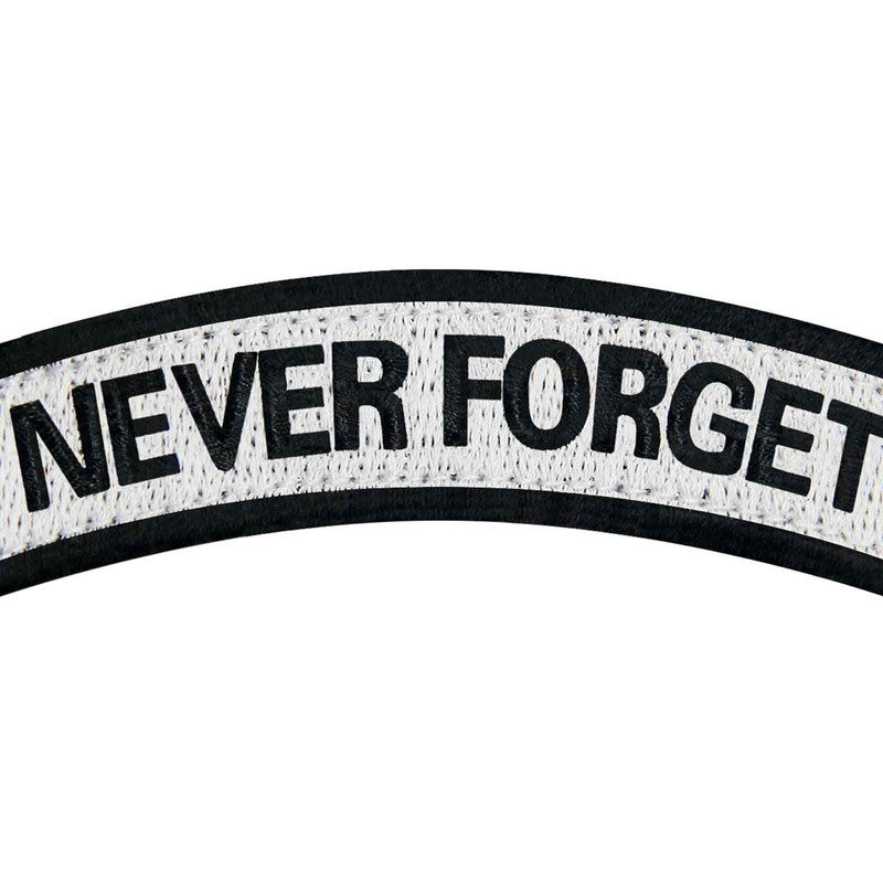 Never Forget Tactical Patch Embroidered Morale Badge Applique Hook &