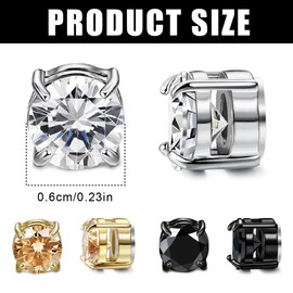 3 Pairs of Magnetic Stud Earrings, No Piercing, Magnetic Earrings, Fakes for Men, Women, Stainless Steel Magnetic Stud Earrings, Clips, Tunnel Ear Clips, No Pierced Earrings, Non Piercing Earrings