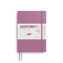 LEUCHTTURM1917 372737 Weekly Planner Medium (A5) 2026, Softcover, Dusty Rose, English
