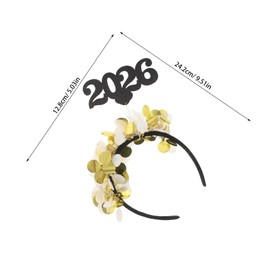 VICASKY 3pcs Year Headband Gold Numeric Hair Hoop for Ladies Comfortable Party Hairband with Unique Gold Dots for Year Eve and Special Occasions