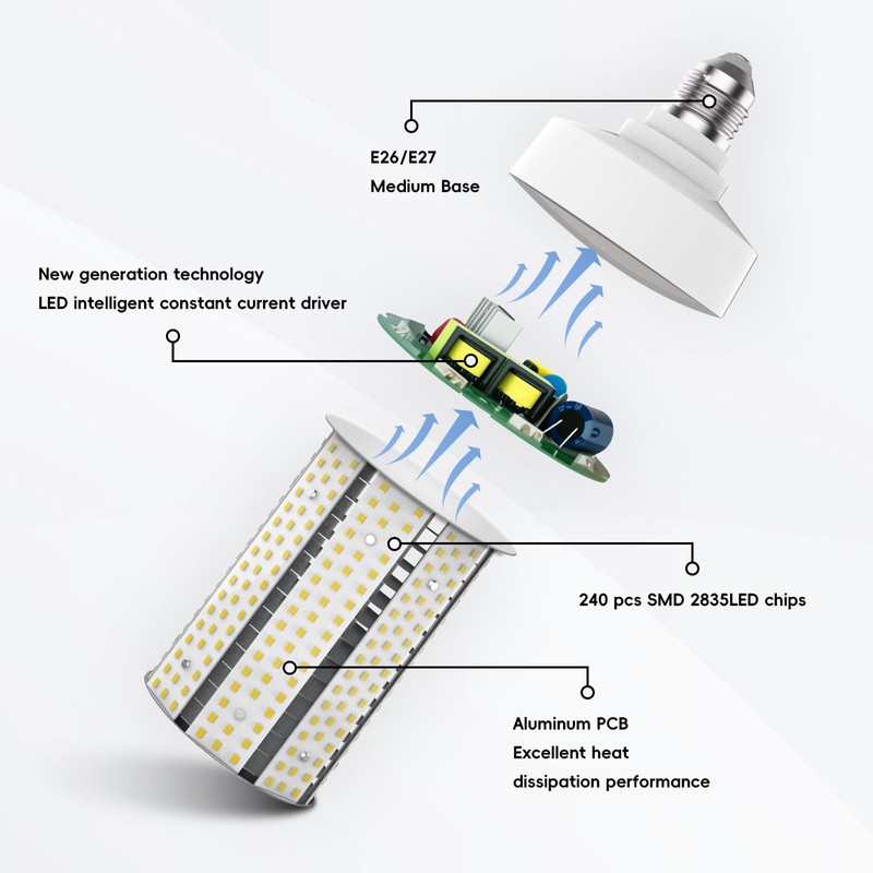 Led Corn Light Bulb-2 Pack 400W Equivalent Energy Saving, 4000K