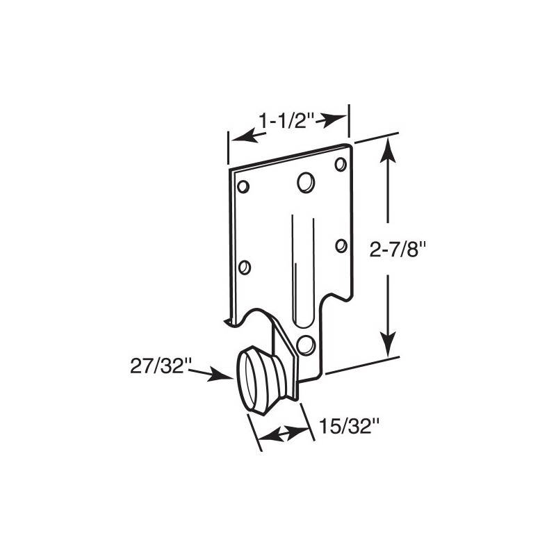 Prime-Line R 7132 Steel Bracket Drawer Track Roller with Plastic