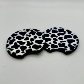 Cow pint car coaster | fabric drink mat | perfect gift option | fits into most car cup holders 7cm | two pack