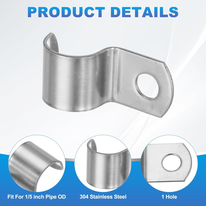 PATIKIL Saddle Band 16mm Inner Diameter 1 Hole Pipe Fixing