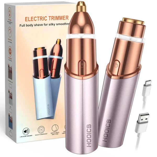HOOICB Facial Hair Removal 2 in 1 Electric Painless Eyebrow
