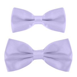 DonDon Father-son bow tie set in partner look, already tied and adjustable, Pastel Purple