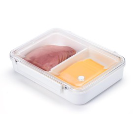 Lunch Meat Container for Refrigerator, Cold Cuts Storage Sontainers for Fridge, Ham and Cheese Container for Fridge Silicone Sealed Lunch Meat Storage Container for Fridge with Clear Lids