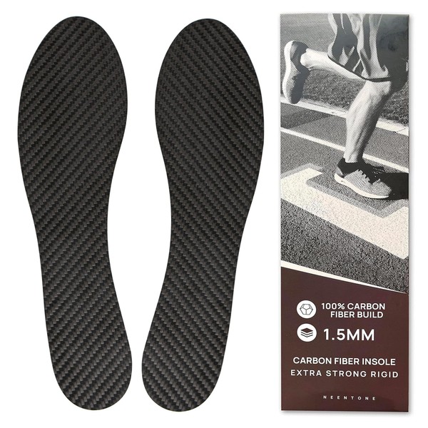 Carbon Fiber Insole, 1.5mm 2Piece, Shoe Insert, 240mm Rigid -