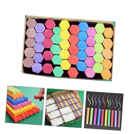 jojofuny 3 Boxes Dust Colorful Hexagonal Chalks for Art Projects and Clean for Blackboard Writing Creative Activities