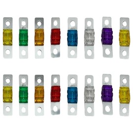 Midi Fuse Set, Mixed Screw Fuse, 32 V, 20 / 30 / 40 / 50 / 60 / 80 / 100 / 120 Amp High Current Fuse for Cars, Trucks, Construction Vehicles, Buses, Caravans, Pack of 16