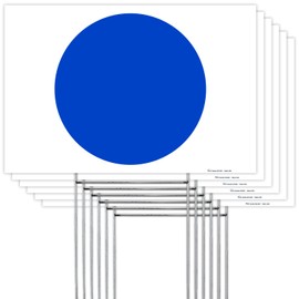 Armo Blue Dot Yard Sign, Democrat Blue Dot 2024 Kamala Harris and Tim Walz Yard Sign, 12x18 Inches (6 Pack) Coro Plastic Double Sided with Metal H Stake Waterproof, Outdoor Lawn Signage, Made in USA