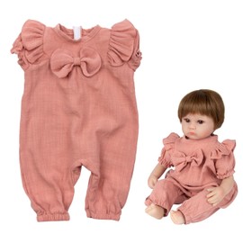 Reborn Baby Girl Doll Clothes 18 inch Newborn Pink Jumpsuit for 18-20 inch Reborns Baby Doll