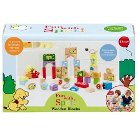 Rainbow Designs Spot the Dog Wooden Brick - Sensory Building Block Toy for Toddlers - Traditional Construction Toy for Kids