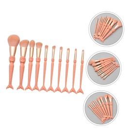 minkissy 10-piece Makeup Brush Set Orange Handle and Orange Hair for Face Eyeshadow Makeup Tools for Daily and Use Easy to Clean