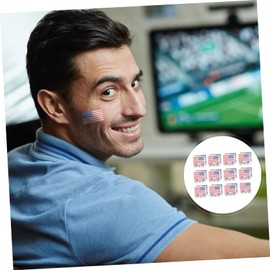 Ipetboom 25Pcs American Flag Heart Stickers Temporary Party Decorations for Independence Day Memorial Day Sports Events Fun Face Body Stickers