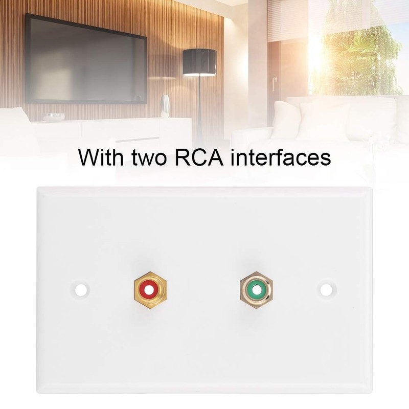 Dual RCA Connector Wall Plate RCA Insert with White Center
