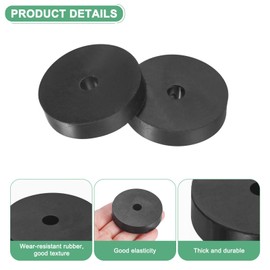 M METERXITY 8-Pack Rubber Isolation Washers, 1.8" OD 0.3" ID 0.4" Thick Mechanical Anti Vibration Isolation Pads Round Rubber Washers for Home and Car Accessories [Black]