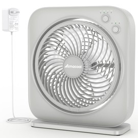 AMACOOL Table Fan with 3 Adjustable Strong Wind Speeds, 8-Hour Timer & 270° Pivoting Head, Quiet AC-Powered Air Circulator, Desktop Fan for Home & Office Bedroom Bathroom Kitchen-Grey