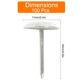 Auvotuis 100PCS Silver Upholstery Decorative Tacks, Antique Furniture DIY Nails Upholstery Daisy Stud for Sofa, Door and Craft (11 * 16MM)