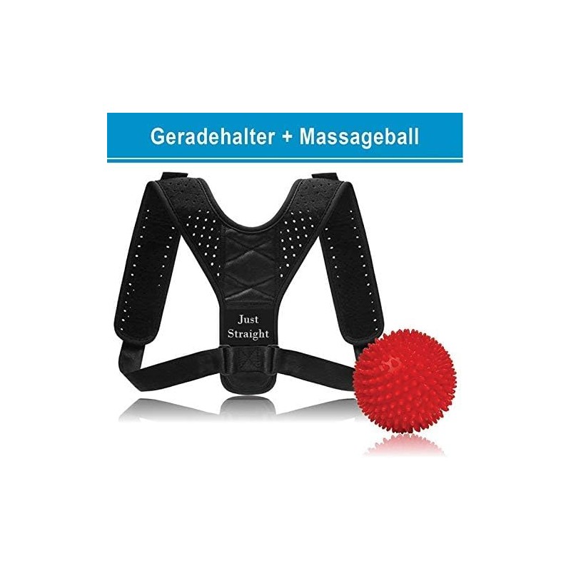 Children's Posture Correction Back Support with Massage Ball, Adjustable Straightener