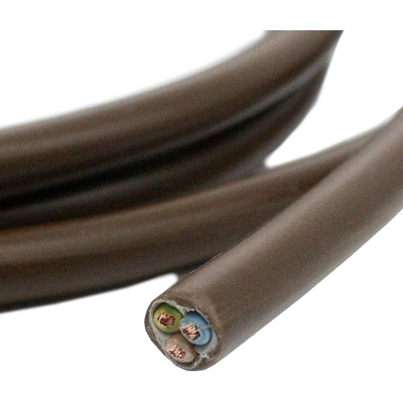5 m Brown H03VV-F 3 x 0.75 mm² PVC Insulated