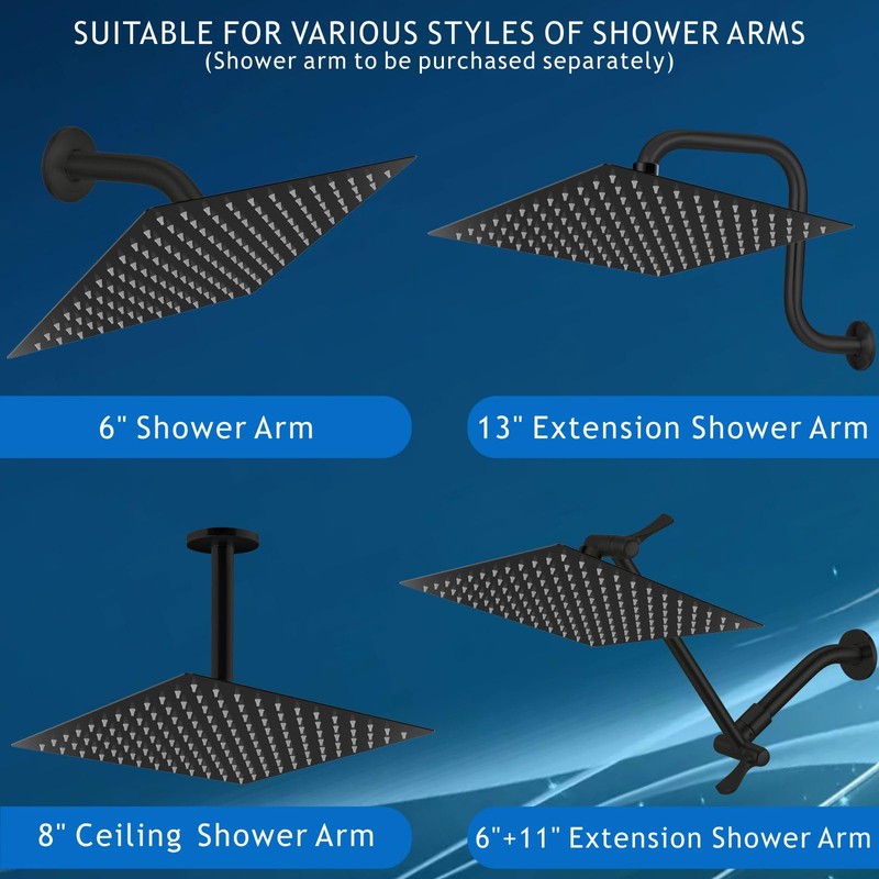 Voolan Rain Shower Head - High Flow Large Rainfall Shower