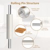 Mepple Marble Rolling Pin with Stainless Steel Handle for Fondant,