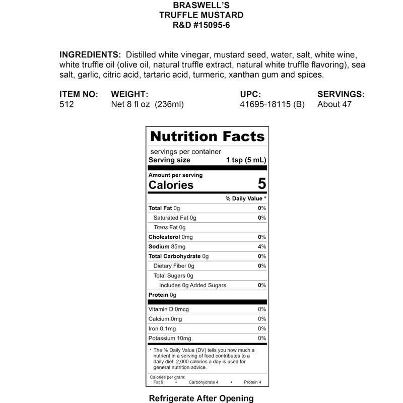 Braswell’s Gourmet Truffle Mustard – Small-Batch, Renowned Specialty, Made in