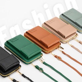 mygreen Small Crossbody Cell Phone Purse for Women Leather Cellphone Wallet, Green, Small Crossbody Cell Phone Purse for Women Leather Cellphone Wallet