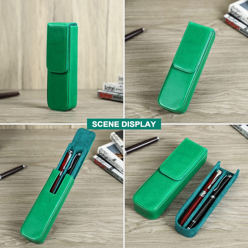 Hiram Leather Pen Case for 2 Pens Vegetable Tanned Leather