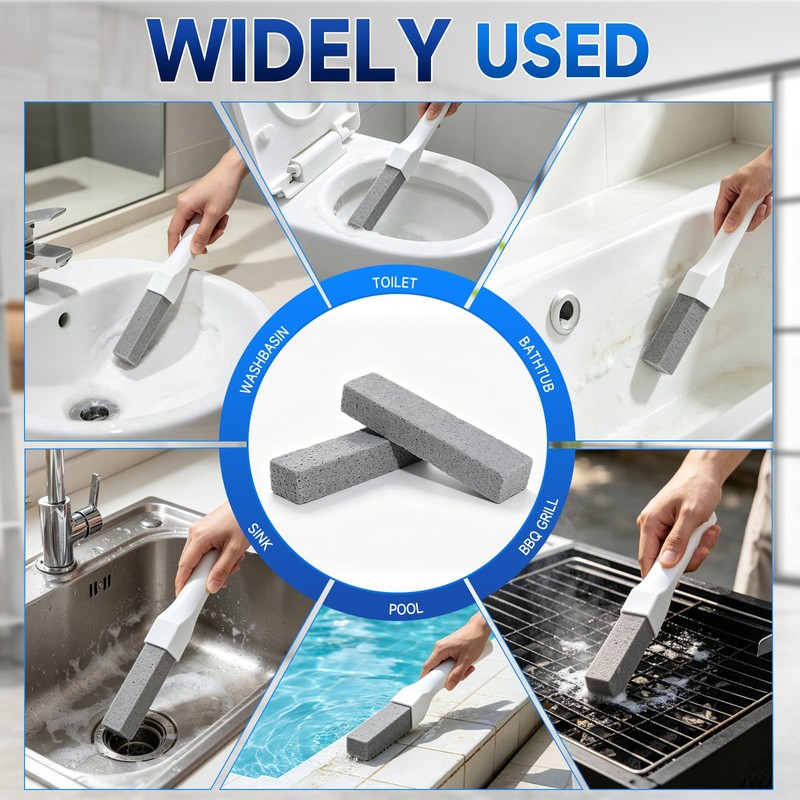 8 Pack Pumice Stone Toilet Bowl Cleaner with 2 Replaceable