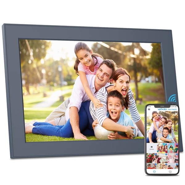 FULLJA 10.1 inch WiFi Digital Picture Frame Touch Screen IPS HD Display, Smart Digital Photo Frame, 16GB Storage, Auto-Rotate, Motion Sensor, Share Photos and Videos via iOS or Android App Email