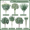 360 Pcs 7 Kinds Mixed Artificial Eucalyptus Greenery Stems Bulk