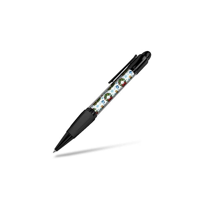 1x Black Ballpoint Pen (Photo Insert) - Vintage Christmas Tree