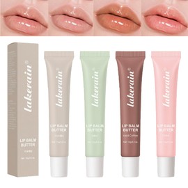 Petansy 4PCS Summer Special Lip Butter Balm - Conditioning Lip Mask and Lip Balm for Instant Moisture,Natural Ingredients Vegan Non-Sticky Lip Glowy Balm，Soothing Lip Care