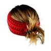 C.C Cable Knit Fuzzy Lined Ear Warmer Ponytail Pony Headband,