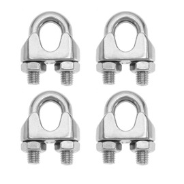 SG Store 4Pcs M12 Wire Rope Cable Clip Clamp 304 Stainless Steel Wire Rope Clevis Clips Accessories for Hanging Shade Sails Ceilings Anchors