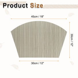 sourcing map 6pcs Wedge Placemats 18" x 12" Woven Vinyl Round Table Placemats Non Slip Heat Resistant Kitchen Table Mats for Outdoor Indoor Party Family Holiday, Bright Silver