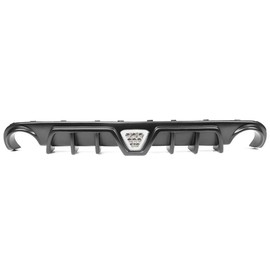 IKON MOTORSPORTS Rear Diffuser Compatible With 2012-2014 Chrysler 300 SRT, Shark Fin PP Lower Valance Bumper Lip with Clear Light