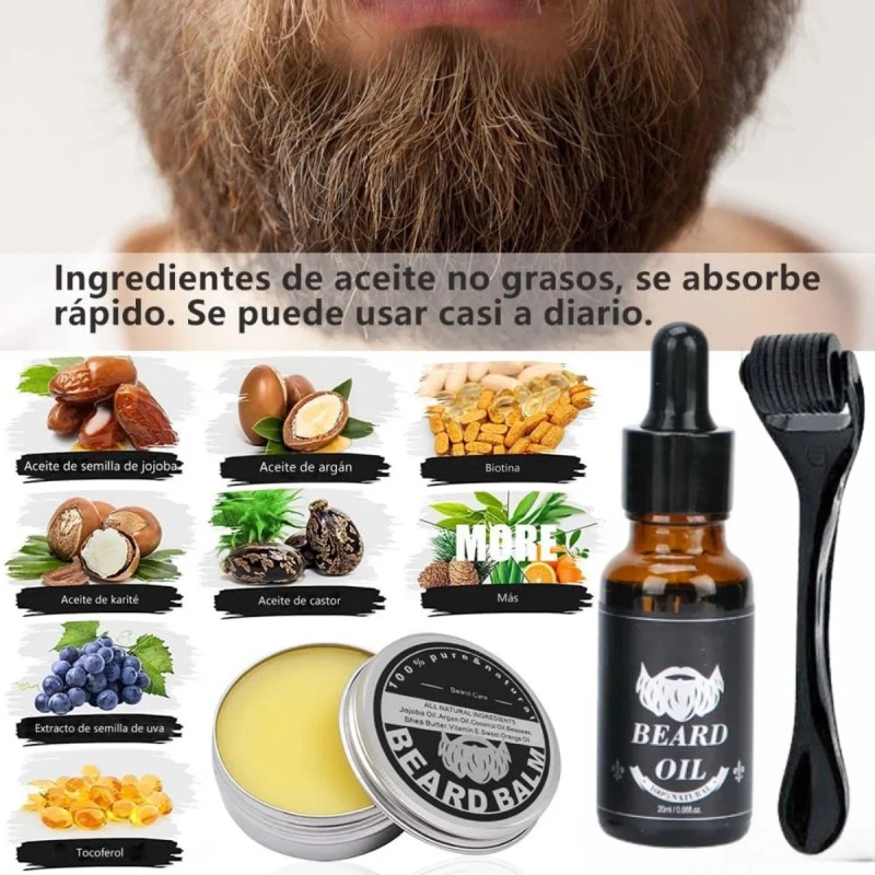 Kit Aseo Y Cuidado Barba Bigote Cuchillas Afeitado Men 9pcs