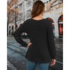 AUSELILY Lightweight Sweaters for Women Lantern Sleeve Henley Tshirt Fall