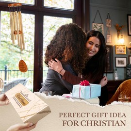 Aurahouse Christian Gifts for Women Men, Wind Chimes with Bible Verse, Religious Christian Birthday Gifts, Inspirational, Faith Based Gift for Women Mom Sisters Friends Coworkers