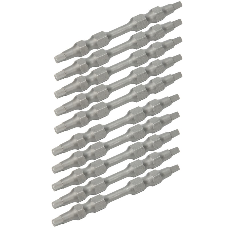 10Pcs Square Screwdriver Bits DoubleEnd Electric Magnetic Industrial Supplies 6.35mm