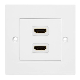 BIGtec HDMI Wall Socket 2-Way Connection Flush-Mounted Wall Socket Flush-Mounted Connection Box 2 x A Female - 2 x A Female Cable Breakout 15 cm HDMI High Speed with Ethernet 3D Full HD HDTV 4K 2160p