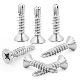 150pcs 4.8x25 mm Self Tapping Screws Stainless Steel Self Drilling Screws Countersunk for Metal Sheets Roofing Windows, Etc