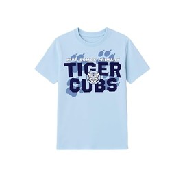 Kipp Texas Boys' Short Sleeve Basic Crew Neck Graphic Tee Shirt for Kipp Texas School, Light Blue (Somos Primary), X-Small (4/5)