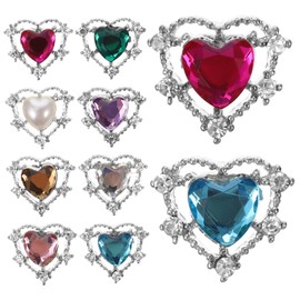 BIUDECO Shiny Nail Art Rhinestones 10pcs Zinc Alloy Nail Drills Acrylic Material Random Color