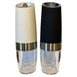 Electric Salt and Pepper Grinder Set – Spice Mill with Adjustable Coarseness, One-Handed Operation, Refillable Ceramic Core Salt & Pepper Shaker - Black and White